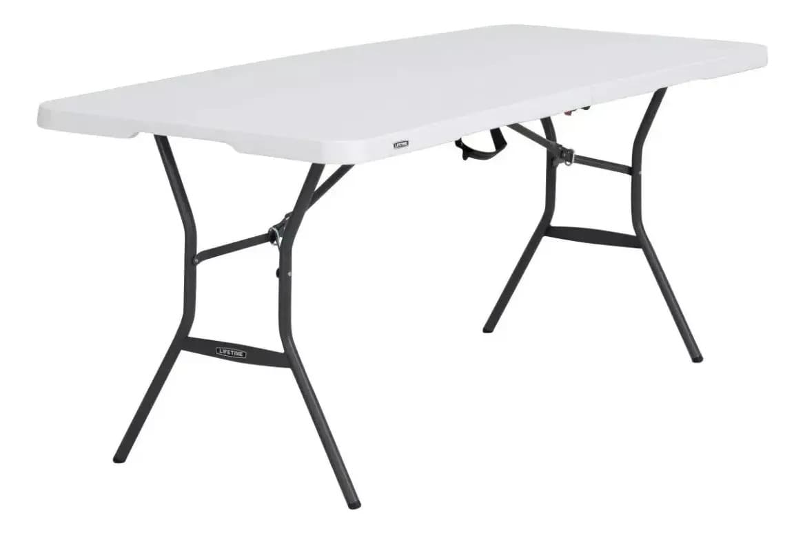 Mesa Plegable Plástico Tablon Portátil Tipo Portafolio 1.80 Color Blanco