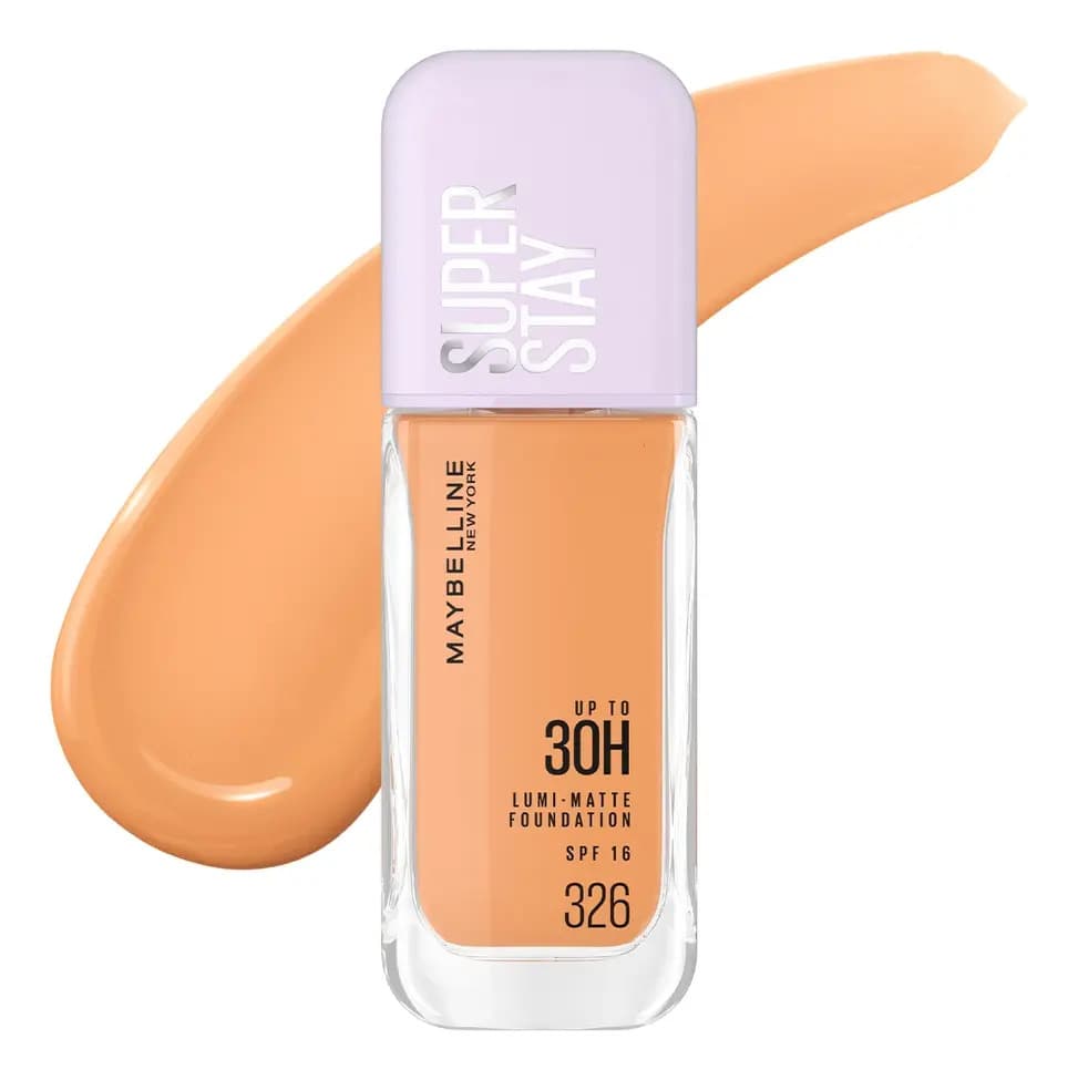 Maybelline Super Stay Lumi Matte Base de Maquillaje Líquida, Alta Cobertura con Acabado Mate Luminoso, Tecnología Lightwear 30H de Duración, Tono 326, 30 ml