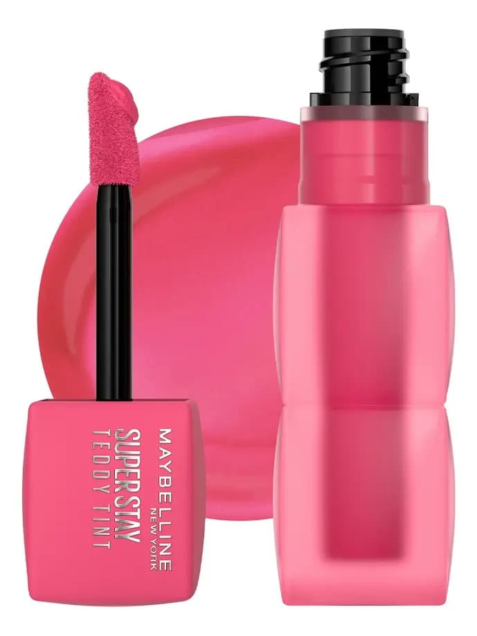 Maybelline Tinta para labios Super Stay Teddy Tint, 5ml - Tinta multiusos de larga duración, Labial efecto mate, difuminado hasta por 12H, textura suave a los labios, sin transferencias