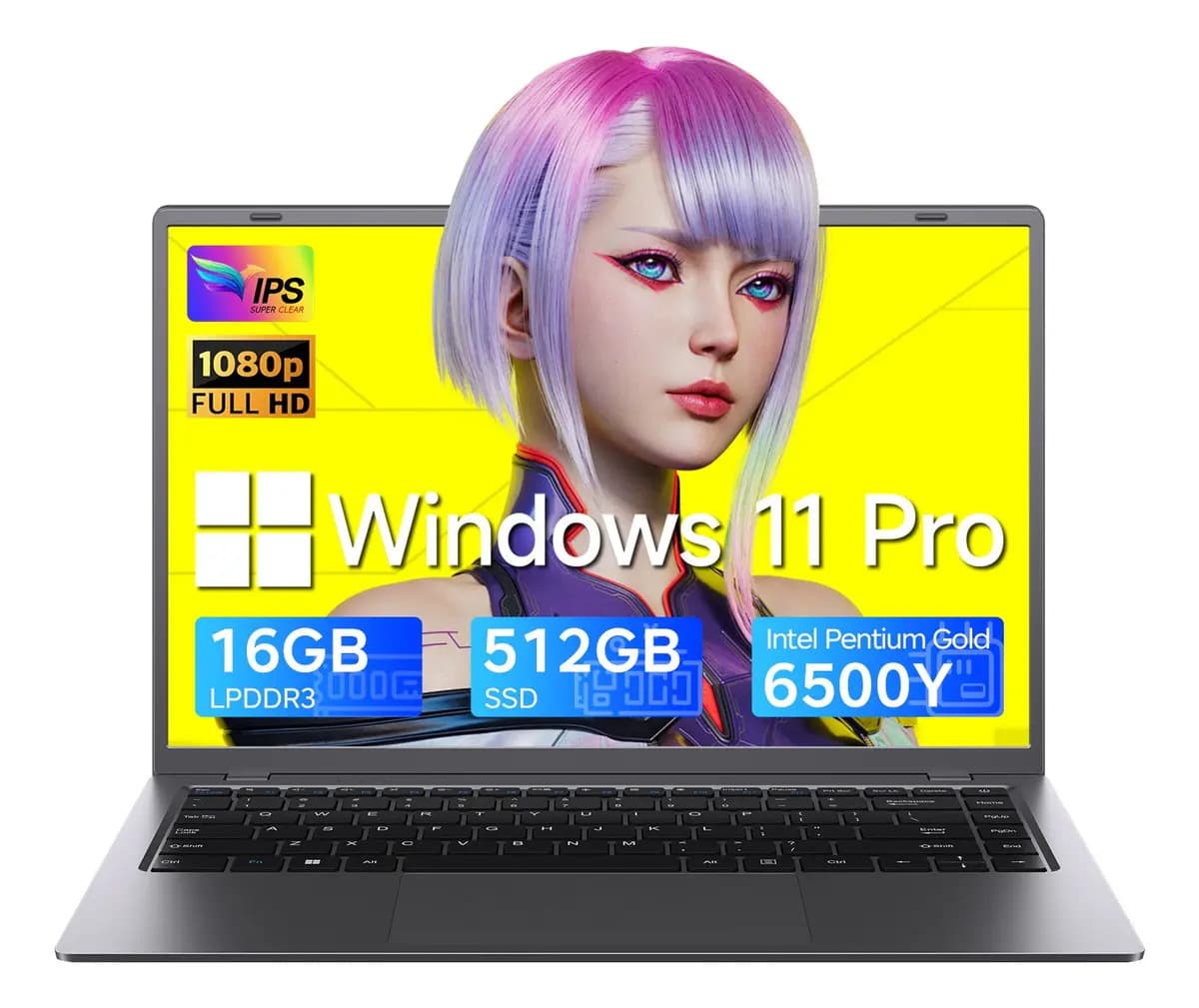 Notebook QaelixNote Win 14" Full HD con Intel Pentium Gold 6500Y, 16 GB de RAM y 512 GB SSD