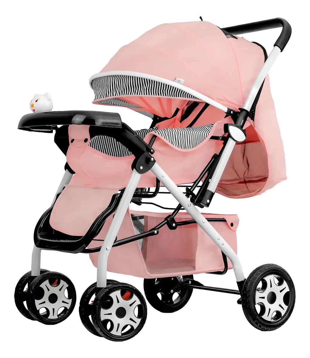 Carriola Para Bebé Musical Plegable Ligera Ultra Premium Rosa