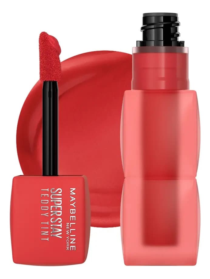 Maybelline Tinta para labios Super Stay Teddy Tint, 5ml - Tinta multiusos de larga duración, Labial efecto mate, difuminado hasta por 12H, textura suave a los labios, sin transferencias