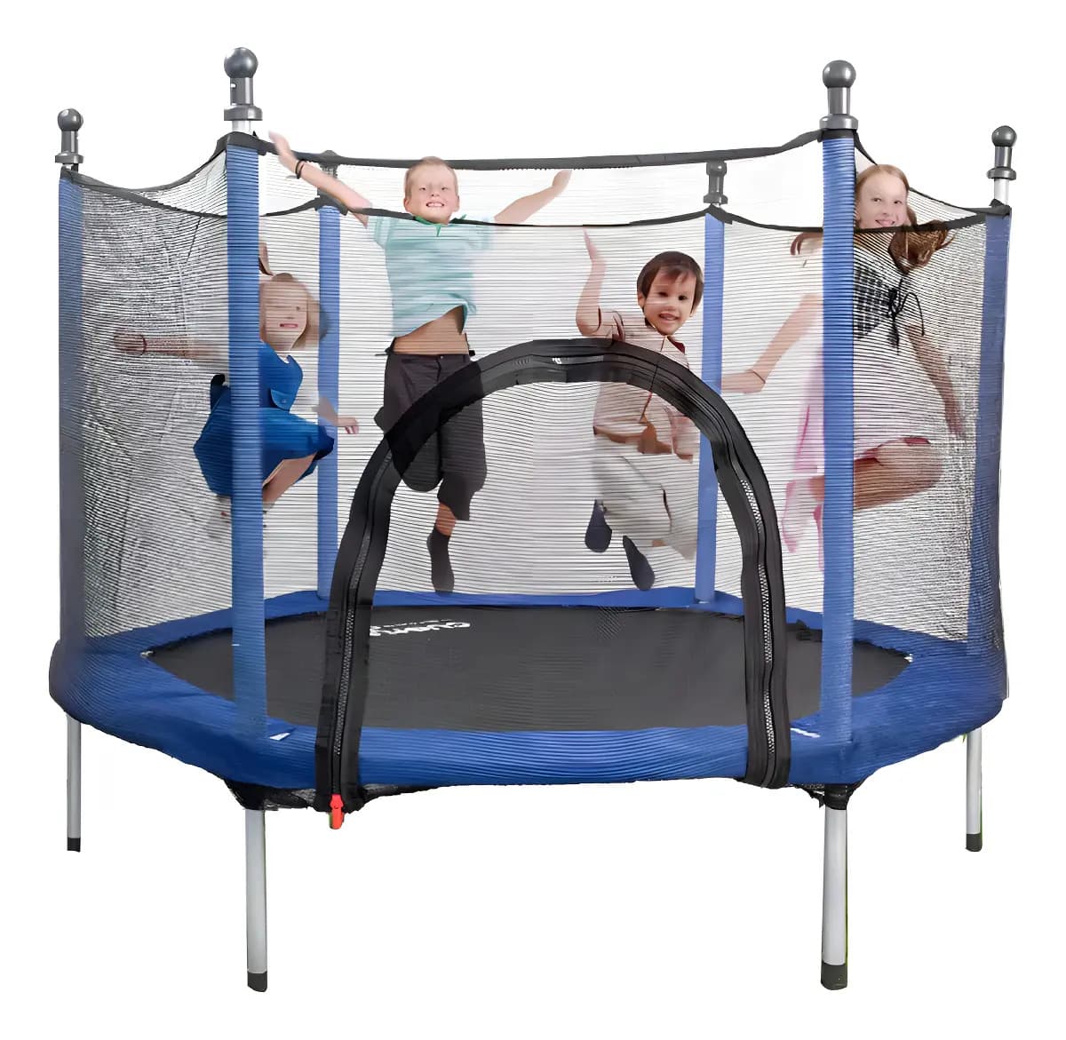 Trampolín Cuory Tumbling Niño Resistente 1.4m Azul Red Seguridad