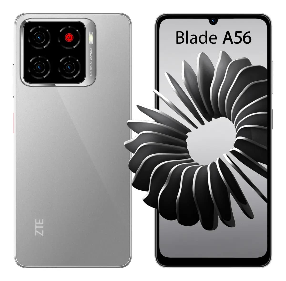 Celular ZTE Blade A56 Camara 13 MP + IA, 128 GB + 12 GB RAM (4GB + 8 GB dinámica), Bateria 5000 mAh Gris