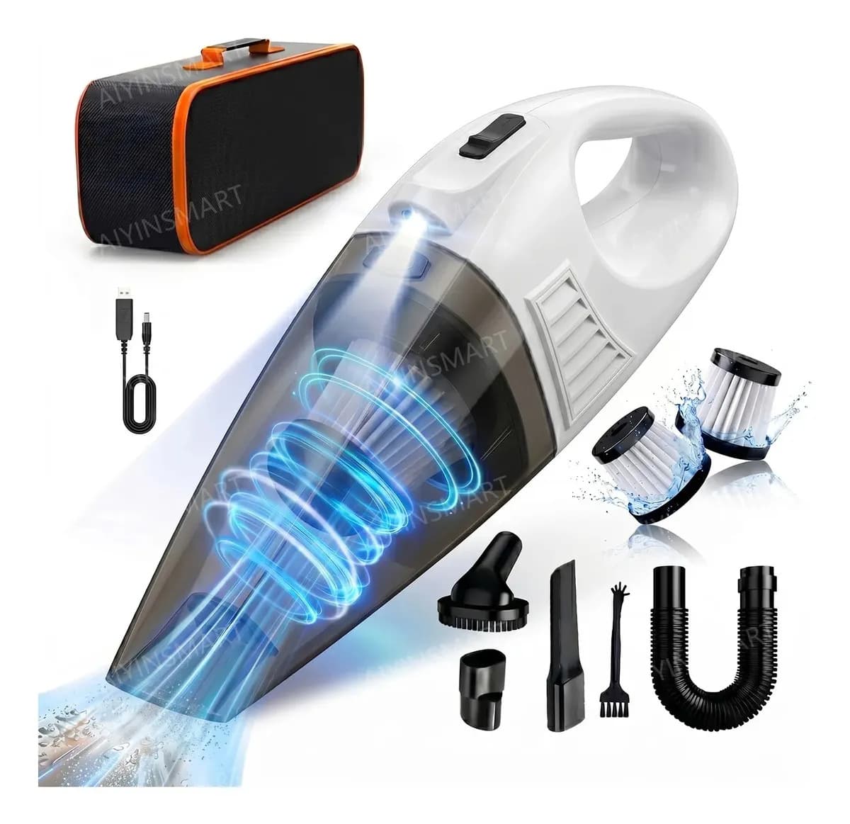 Aiyinsmart Aspiradora Portátil Inalámbrico Blanco As01