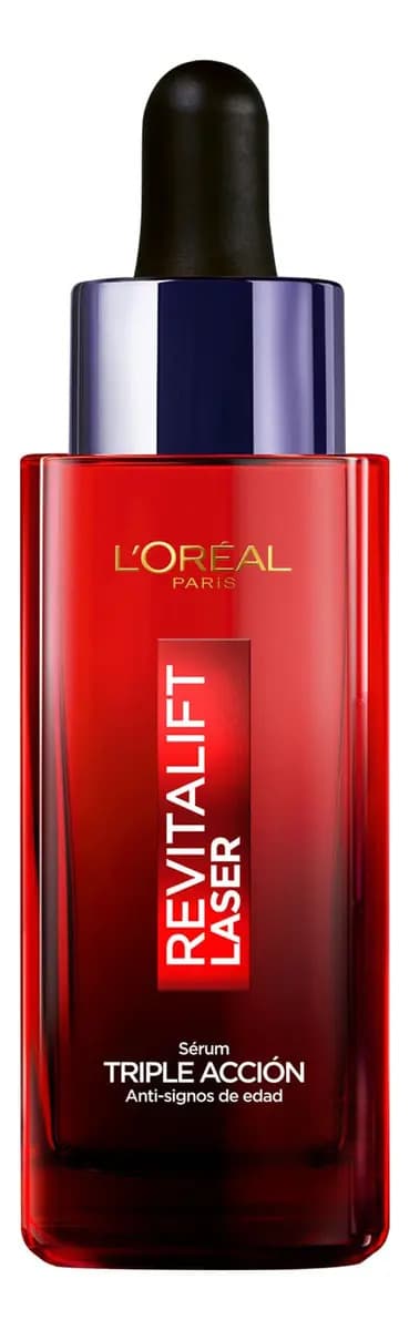 L'Oreal Paris Revitalift Laser Sérum Rostro Triple Acción Anti-Edad,Corrige Arrugas, Da Firmeza, Luminosidad y Unifica el Tono, Con Tecnología Tri-Péptidos y Vitamina C, 30ml.