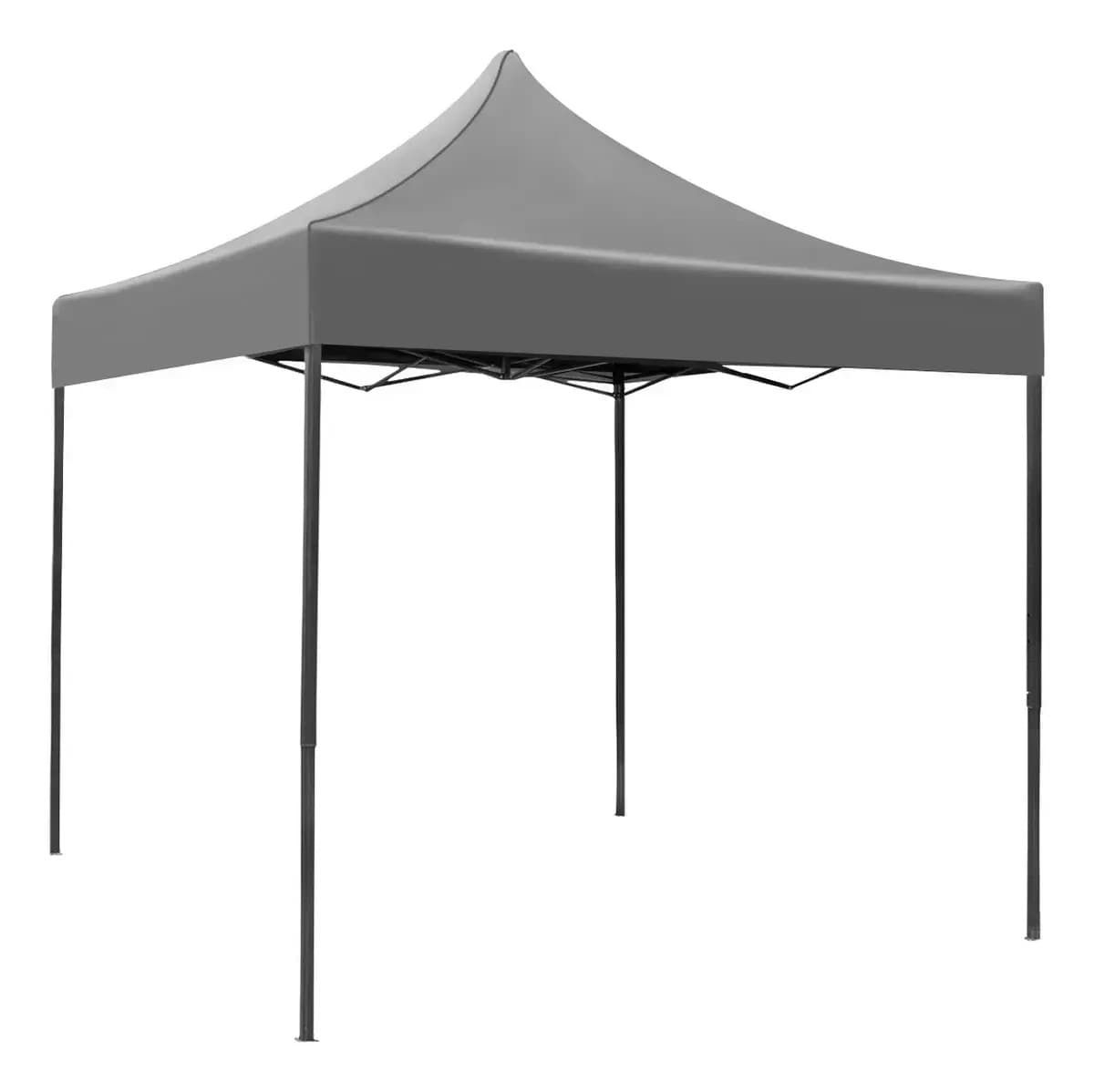 Carpa Toldo Plegable Reforzado 2x2 Acero Inoxidable Lona Impermeable Toldo Gris