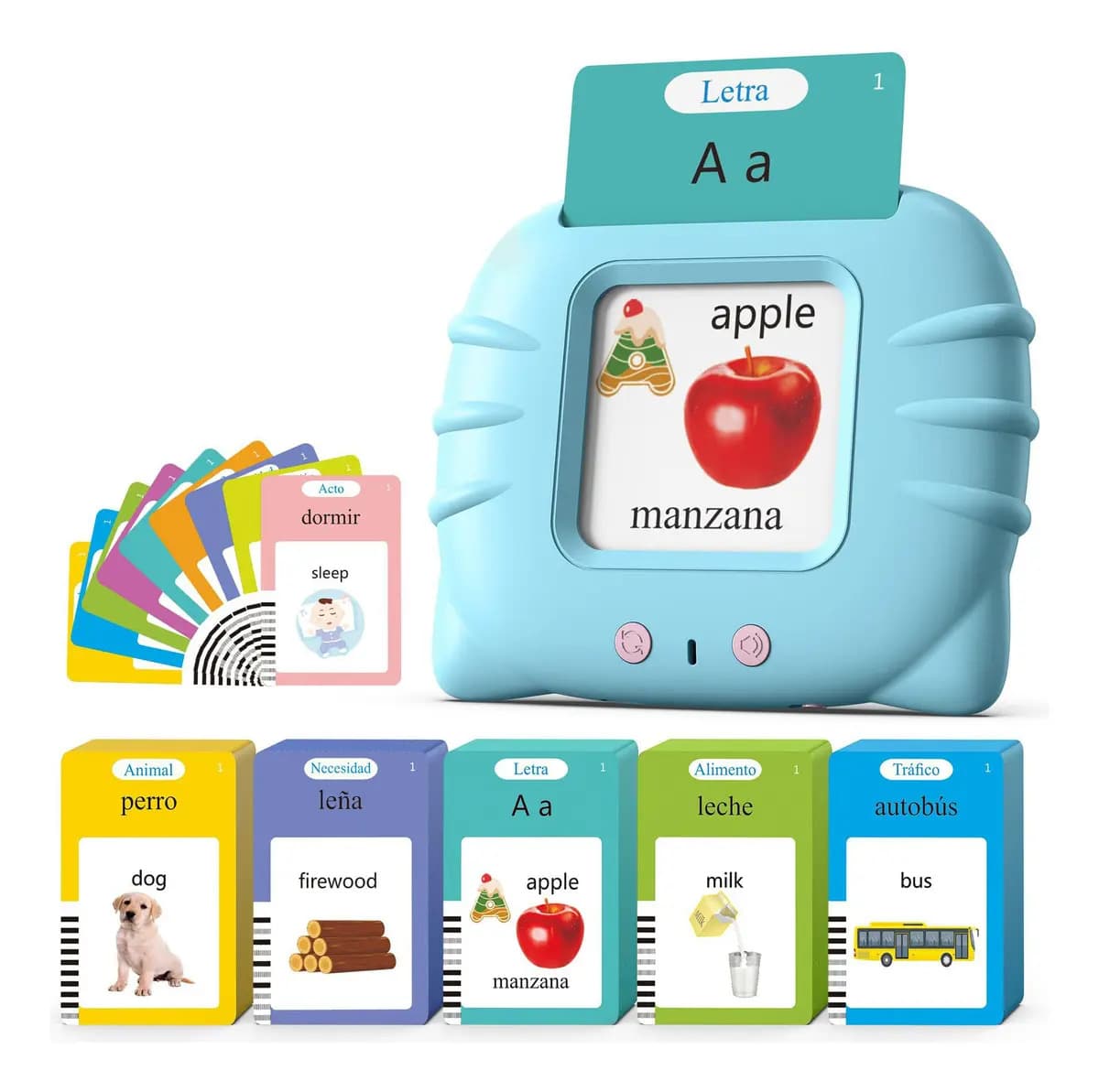 Juguetes Educativos Didácticos Tarjetas Lectura 510 Palabras Color Azul