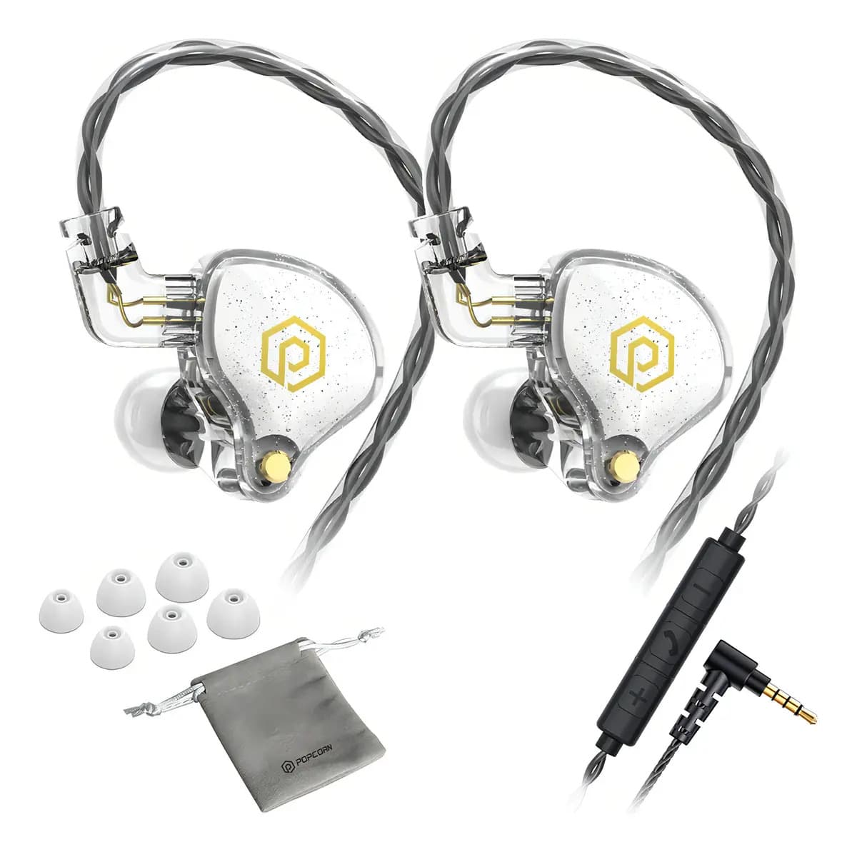 Popcorn Bass X8 Pro Audífonos In-Ear con Micrófono y Graves Potentes, Cable 1.2m, Jack 3.5mm