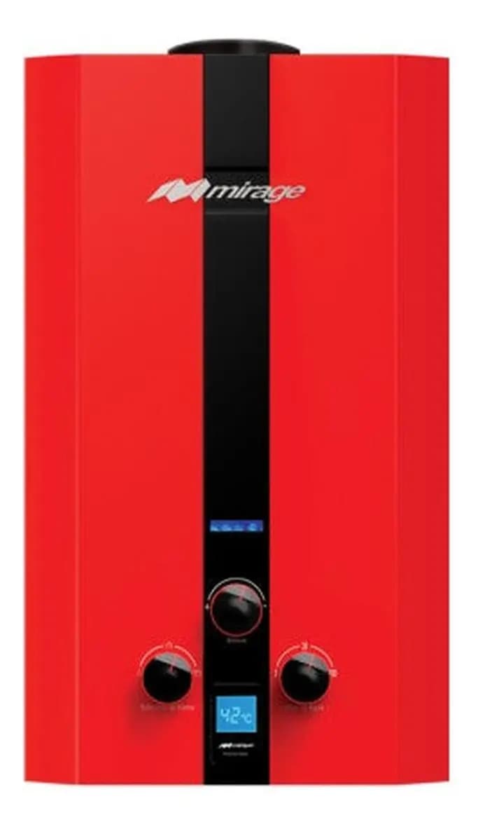 Boiler De Paso Mirage Flux 6 Litros Por Minuto, Rojo/gas Lp Color Rojo Tipo de gas GLP