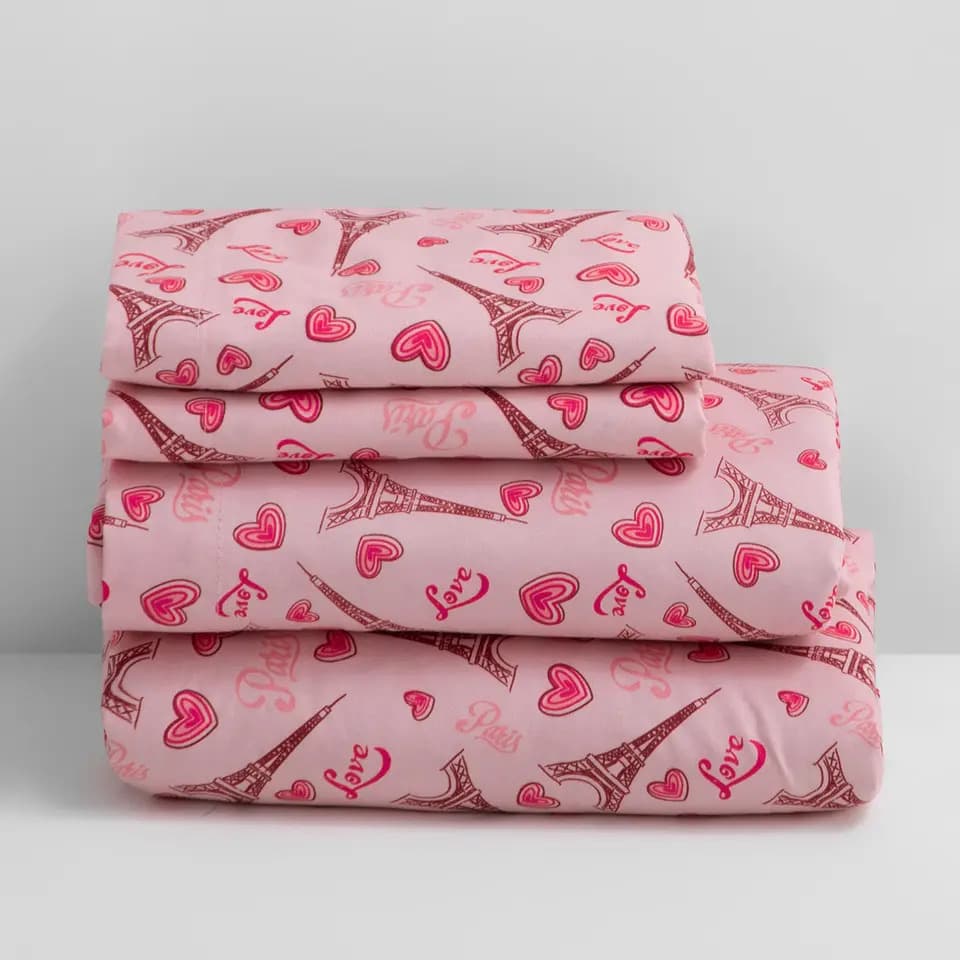 Sábanas Matrimoniales Microfibra Estampado Color Amour