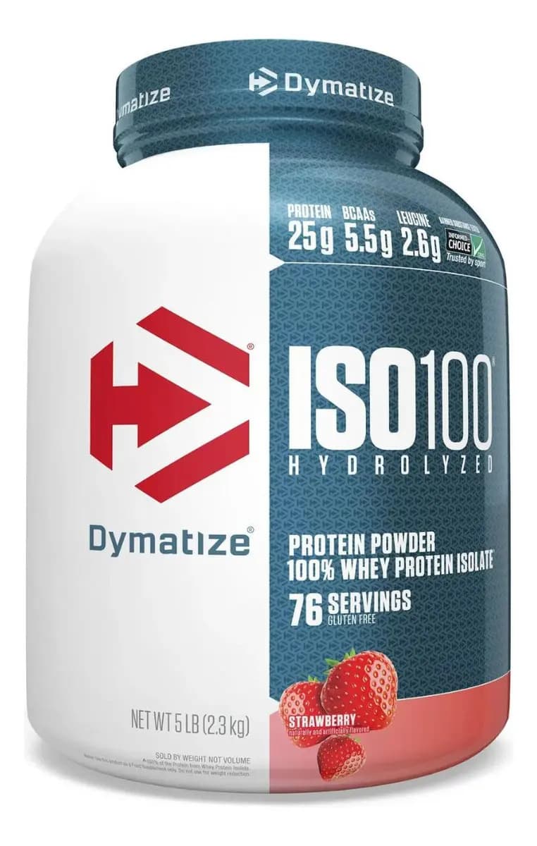 Proteina Iso 100 Dymatize Hidrolizada 2.3 kg Sabor Strawberry