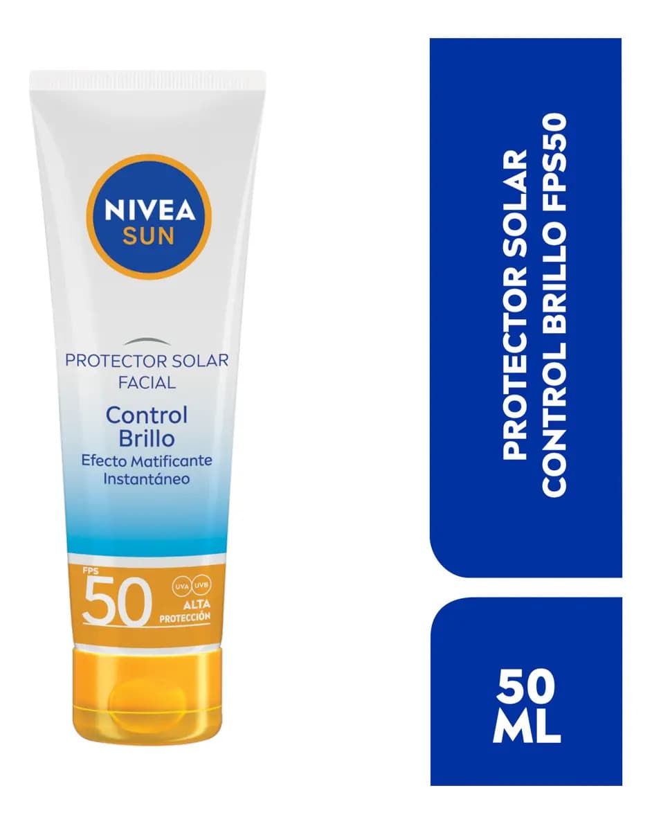 Nivea Protector Solar Control Brillo Sun Facial 50ml, Bloqueador solar